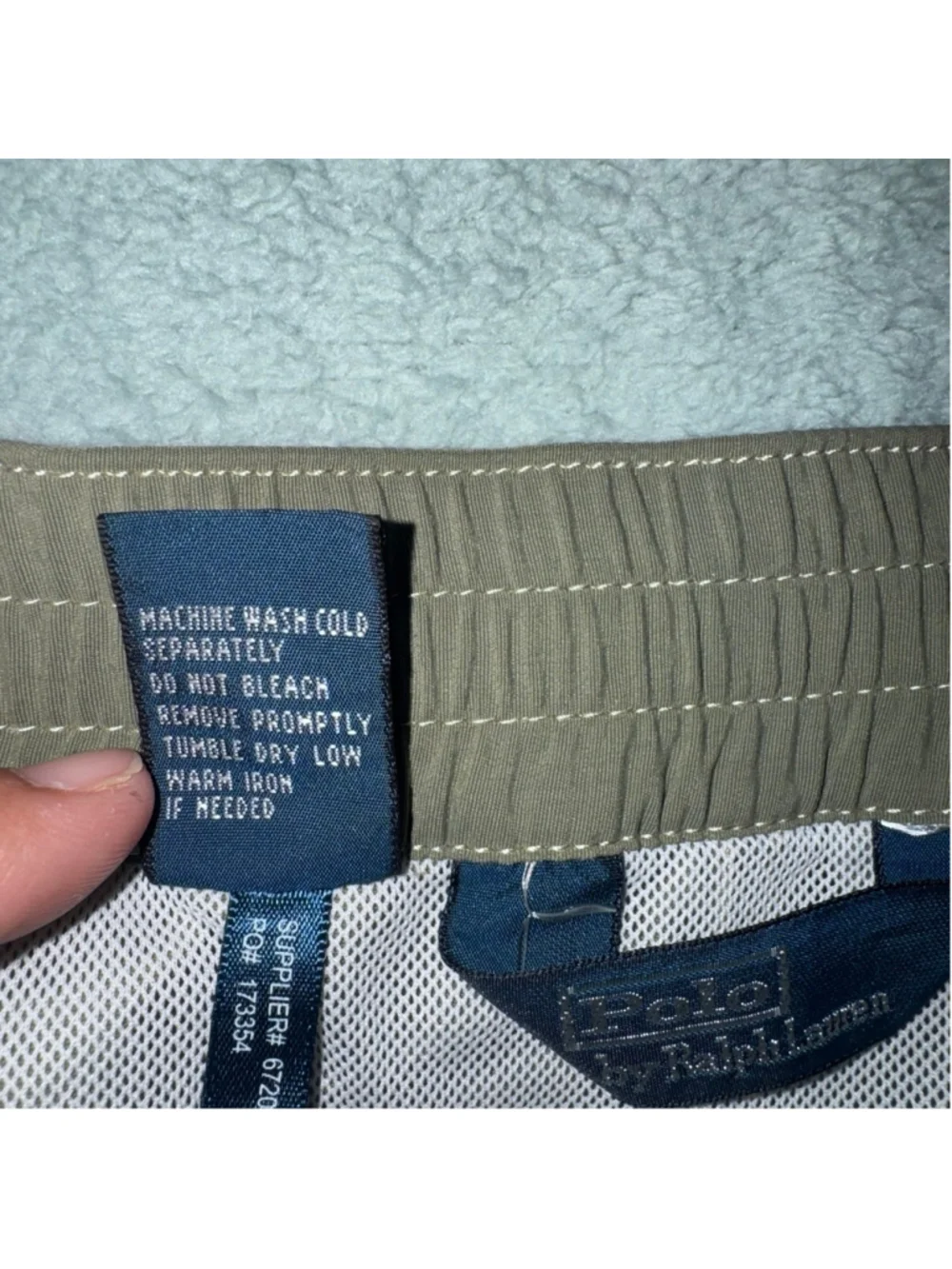 Men's Polo Ralph Lauren Swim Trunks XL Olive Green Beige